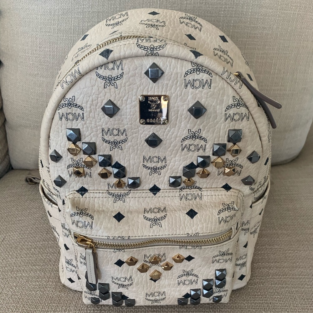MCM Stark Side Studs Backpack in Visetos
